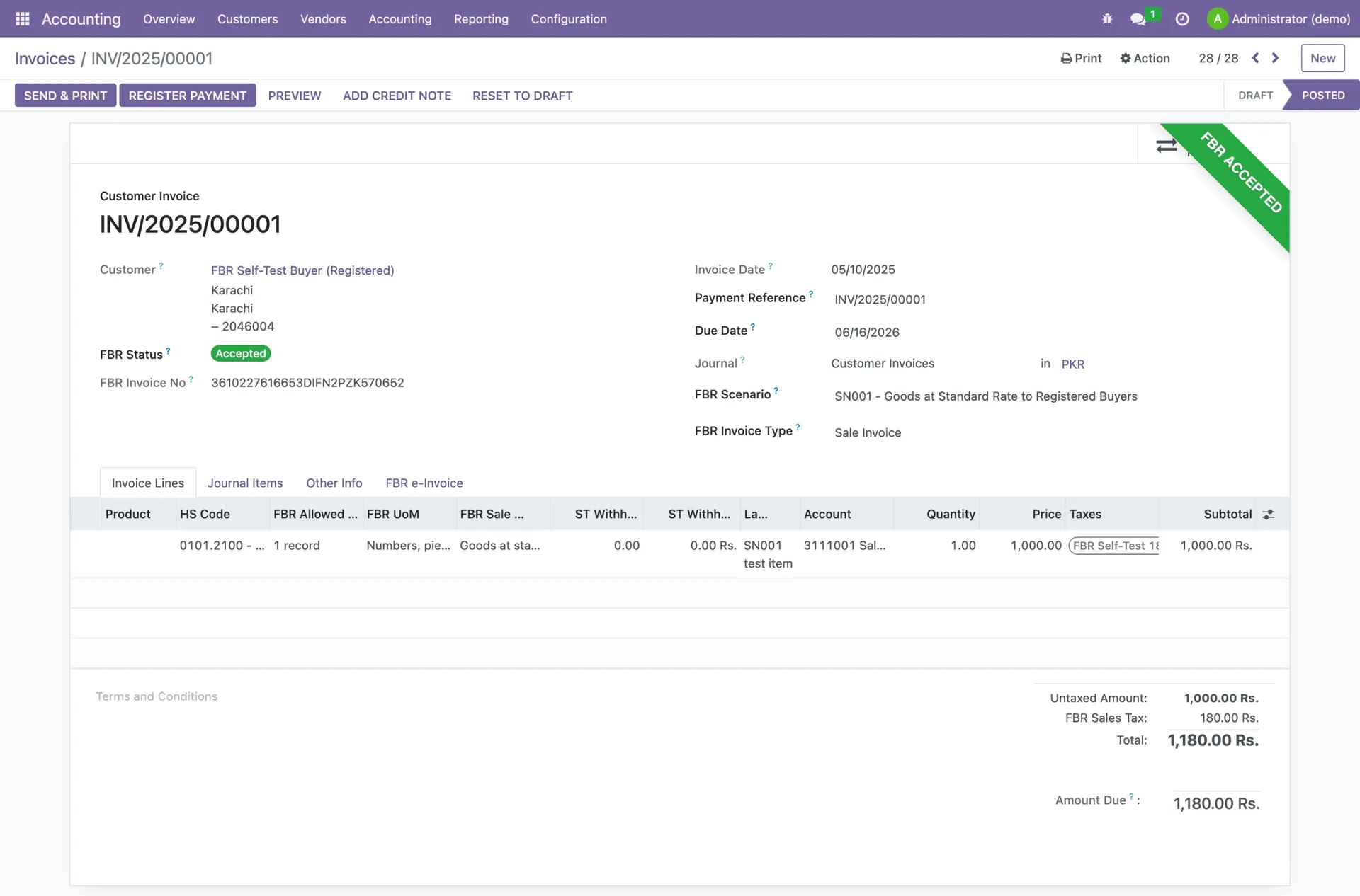 TaxHub FBR invoice dashboard